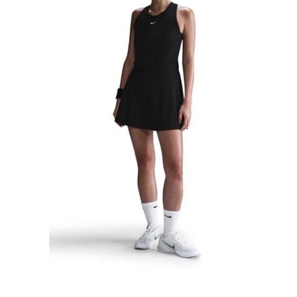 $85 Nike Women’s Court Dri-Fit Victory Tennis Dress XS NEW FQ1780 BLACK - Picture 4 of 8